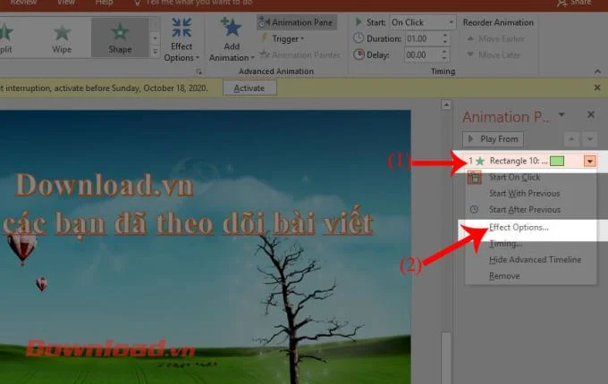Instructions to create a clapping effect on PowerPoint