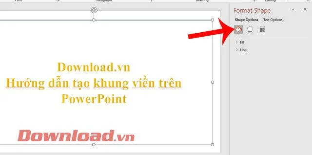 Instructions to create a border on PowerPoint