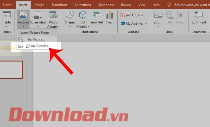 Instructions to create a border on PowerPoint