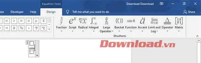 Instructions for writing fractions in Word when editing mathematical formulas