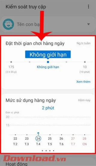 Petunjuk untuk menggunakan mode Samsung Kids di ponsel