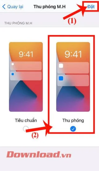 Petunjuk untuk memperbesar dan memperkecil layar iPhone