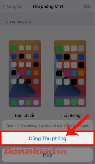Petunjuk untuk memperbesar dan memperkecil layar iPhone