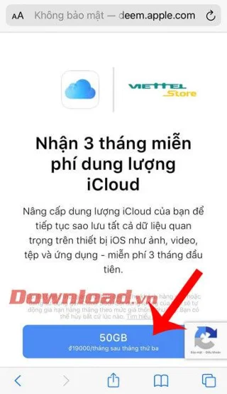 50GB의 무료 iCloud 저장 공간을 9개월간 사용하기 위한 지침