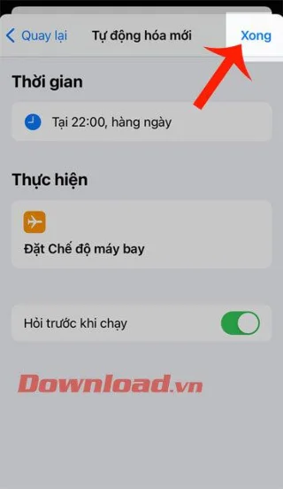 Timer untuk mengaktifkan/menonaktifkan mode pesawat otomatis di iPhone