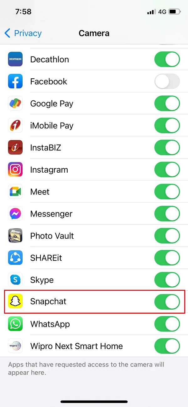 如何在 Snapchat 上允許相機訪問