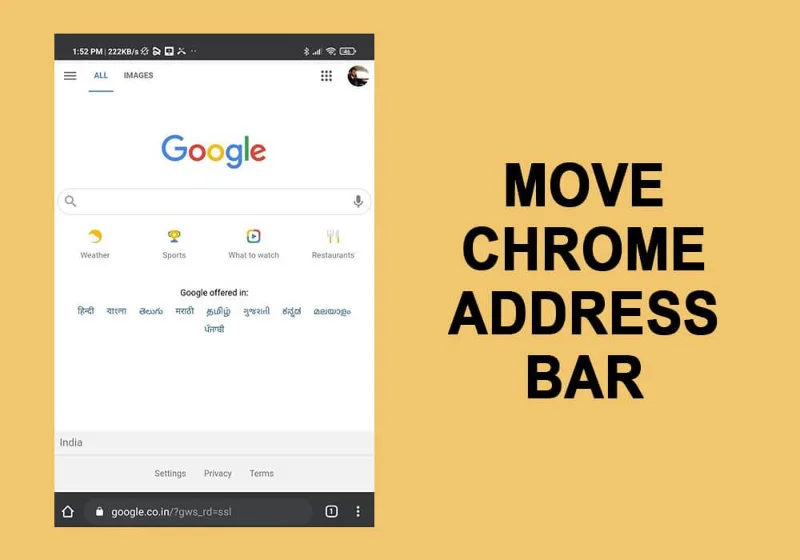 Cómo mover la barra de direcciones de Chrome a la parte inferior de la pantalla