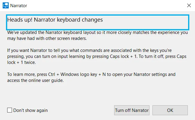 如何在 Windows 10 中關閉講述人語音