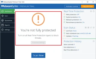 Fix Malwarebytes Real-Time Web Protection zal de fout niet inschakelen