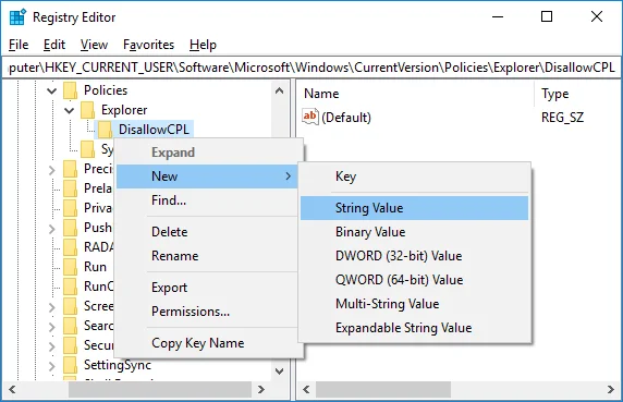 Verberg items in het Configuratiescherm in Windows 10