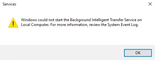 Reparar el servicio de transferencia inteligente en segundo plano no se inicia