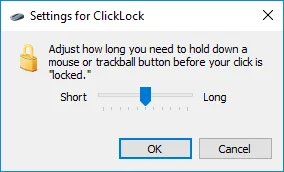 Schakel Mouse ClickLock in of uit in Windows 10