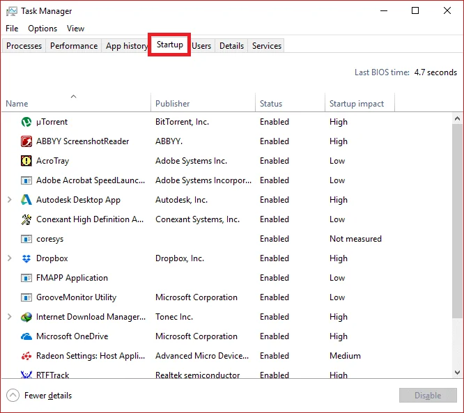 在 Windows 10 中禁用啟動程序的 4 種方法