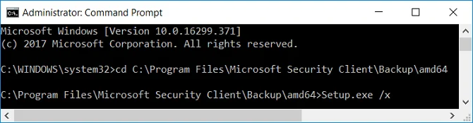 Windows10でMicrosoftSecurityEssentialsをアンインストールする