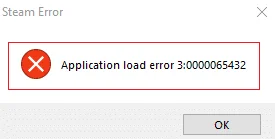 修復 Steam 應用程序加載錯誤 3:0000065432