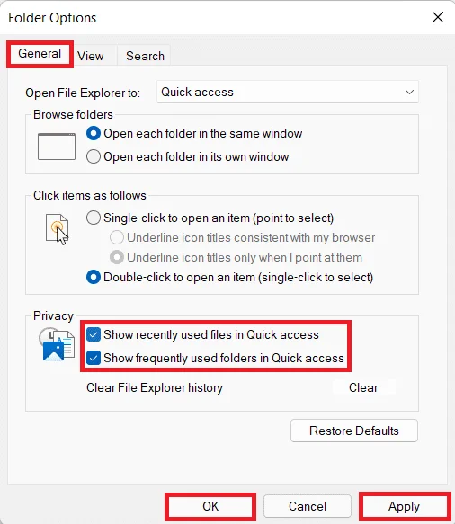 Cara Menyembunyikan Fail dan Folder Terkini pada Windows 11