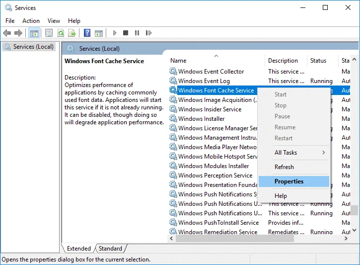 Herbouw lettertypecache in Windows 10