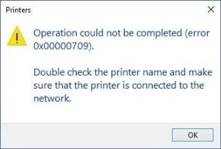 Fix Kan standaardprinterfout 0x00000709 niet instellen