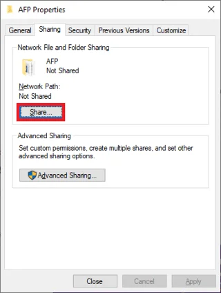 Reparar el uso compartido de archivos de Windows 10 que no funciona