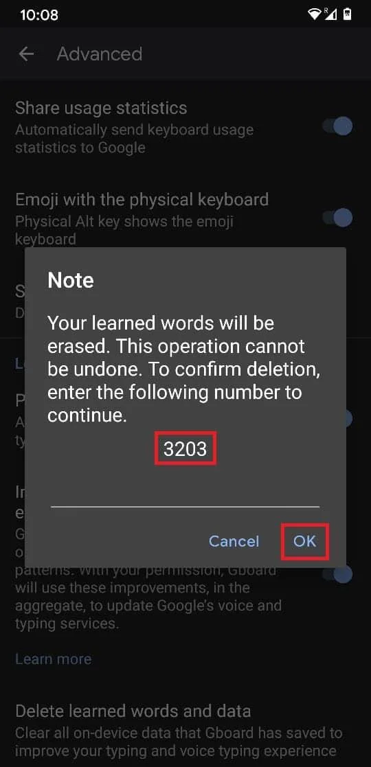 如何從 Android 上的鍵盤中刪除學習過的單詞 如何從 Android 上的鍵盤中刪除學習過的單詞