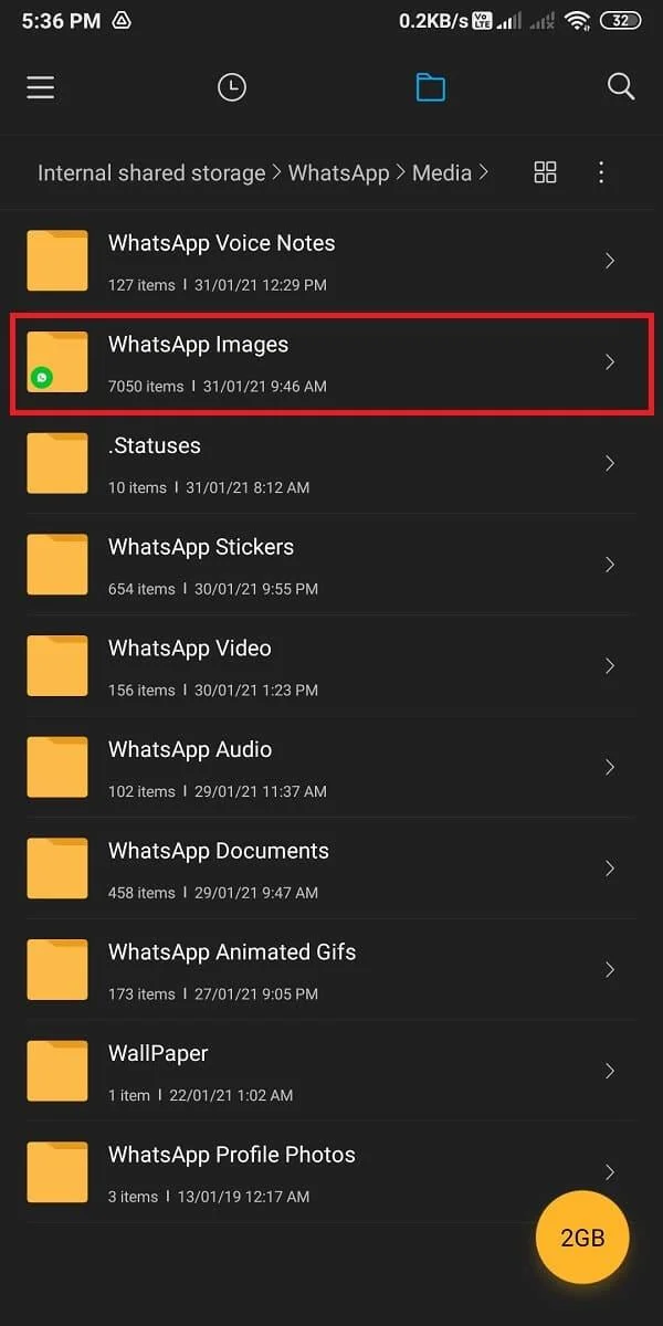 ギャラリーに表示されないWhatsapp画像を修正する方法