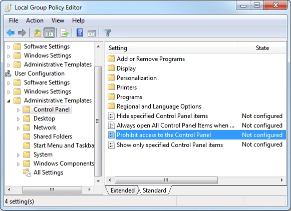 Schakel het Configuratiescherm en de Windows 10 Instellingen-app in of uit