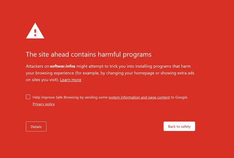 Fix De volgende site bevat schadelijke programma's Alert op Chrome Fix De volgende site bevat schadelijke programma's Alert op Chrome