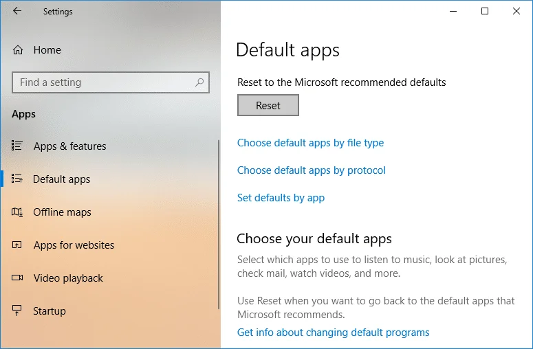 Windows10でデフォルトのプログラムを変更する方法
