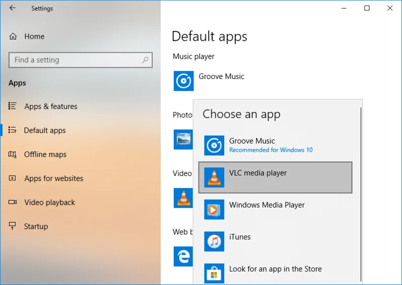 Windows10でデフォルトのプログラムを変更する方法