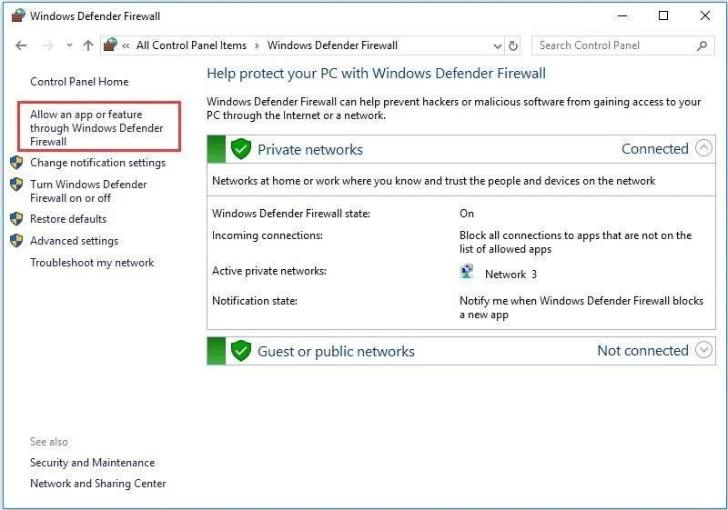 如何在 Windows Defender 防火牆中阻止或取消阻止程序 如何在 Windows Defender 防火牆中阻止或取消阻止程序