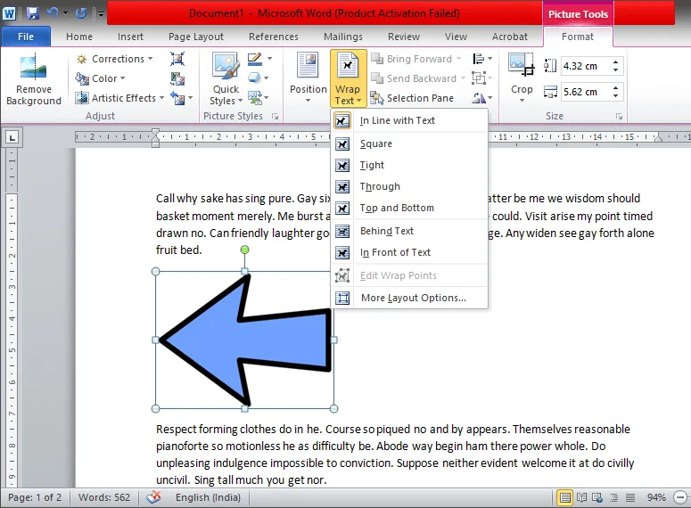 Cara Memutar Gambar atau Gambar di Word