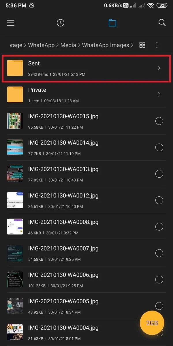 ギャラリーに表示されないWhatsapp画像を修正する方法