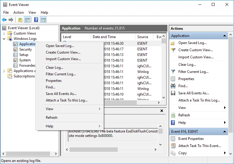 Cara Mengosongkan Semua Log Peristiwa dalam Pemapar Acara dalam Windows 10