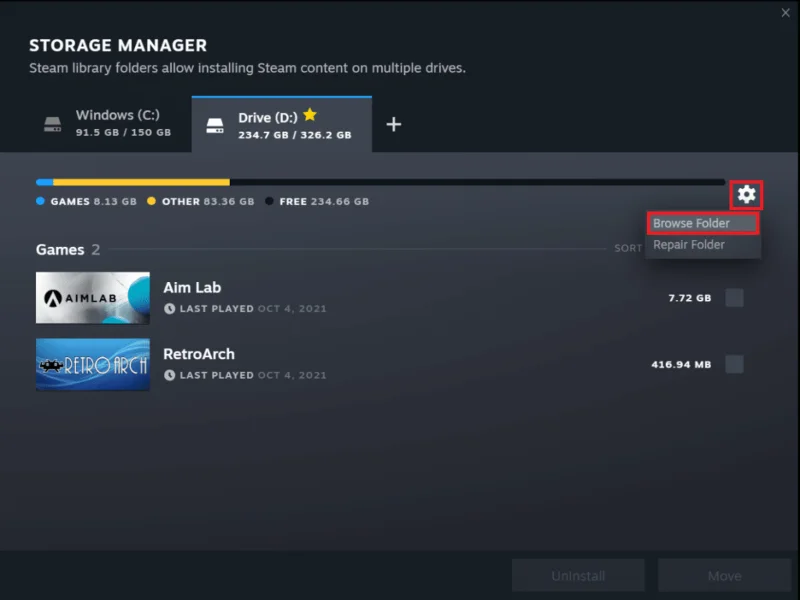 Di manakah Permainan Steam Dipasang?