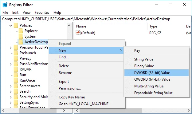 منع المستخدمين من تغيير خلفية سطح المكتب في نظام التشغيل Windows 10