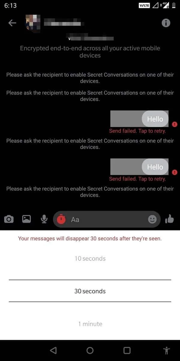 Facebookメッセンジャーで秘密の会話を始める方法