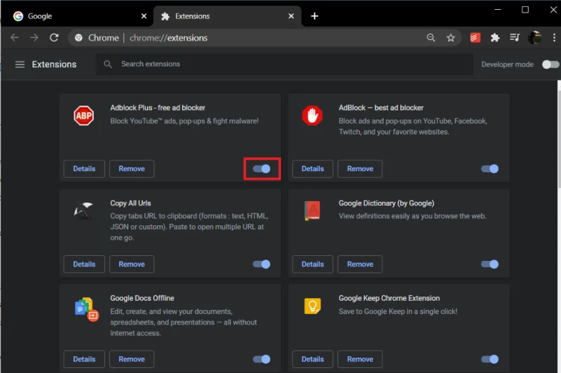 AdblockがYouTubeで機能しなくなった問題を修正