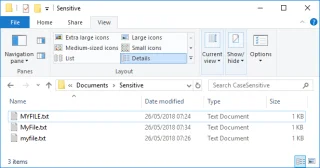 Hoofdlettergevoelig kenmerk voor mappen in Windows 10 in- of uitschakelen
