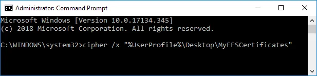 Sandarkan Sijil EFS Anda dan Kunci masuk Windows 10