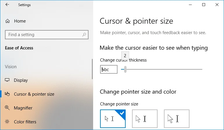3 طرق لتغيير ثخانة المؤشر في نظام التشغيل Windows 10