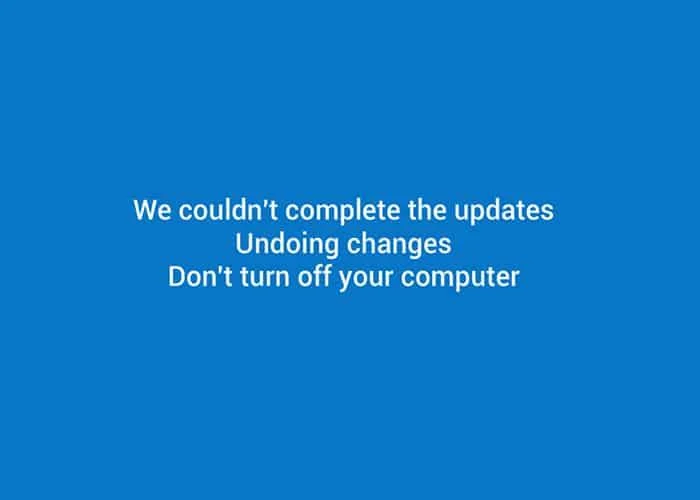 Fix We konden de updates niet voltooien, wijzigingen ongedaan maken