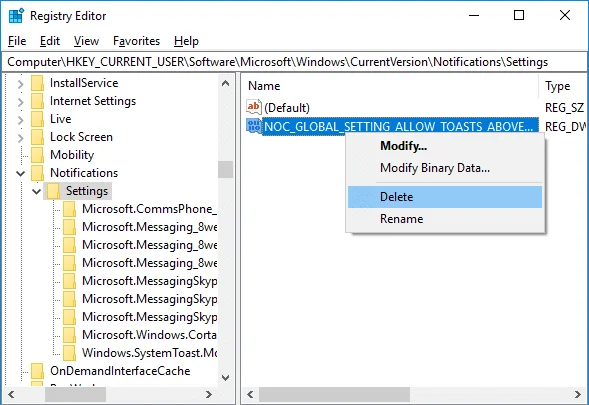 Windows10のロック画面でアプリ通知を有効または無効にする