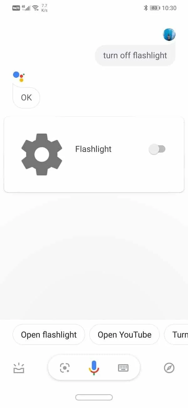 Zaklamp inschakelen met Google Assistent