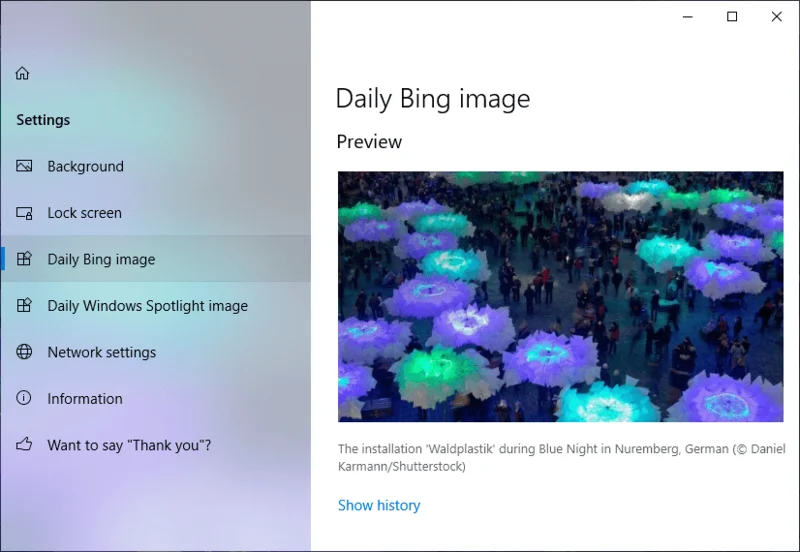 Windows10で毎日のBing画像を壁紙として設定する