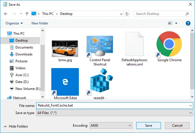 Herbouw lettertypecache in Windows 10