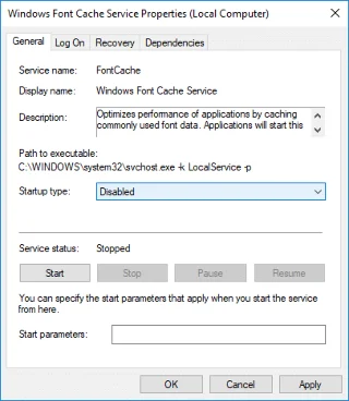 Herbouw lettertypecache in Windows 10