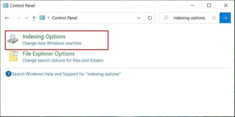 Fix Zoeken werkt niet in Windows 10