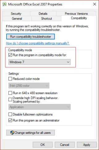 Wijzig de compatibiliteitsmodus voor apps in Windows 10