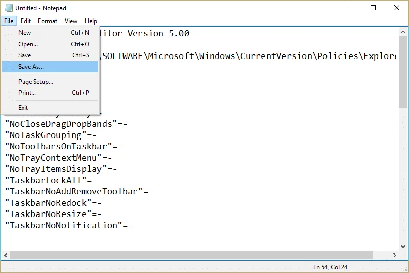 Windows10でタスクバーにピンがないのを修正