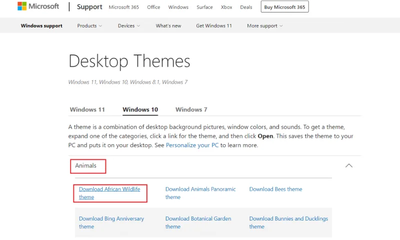 Thema's downloaden voor Windows 10